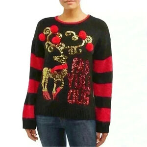 Holiday Time Sequin Christmas Sweater size Small